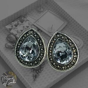Silver Teardrop Stud Earrings